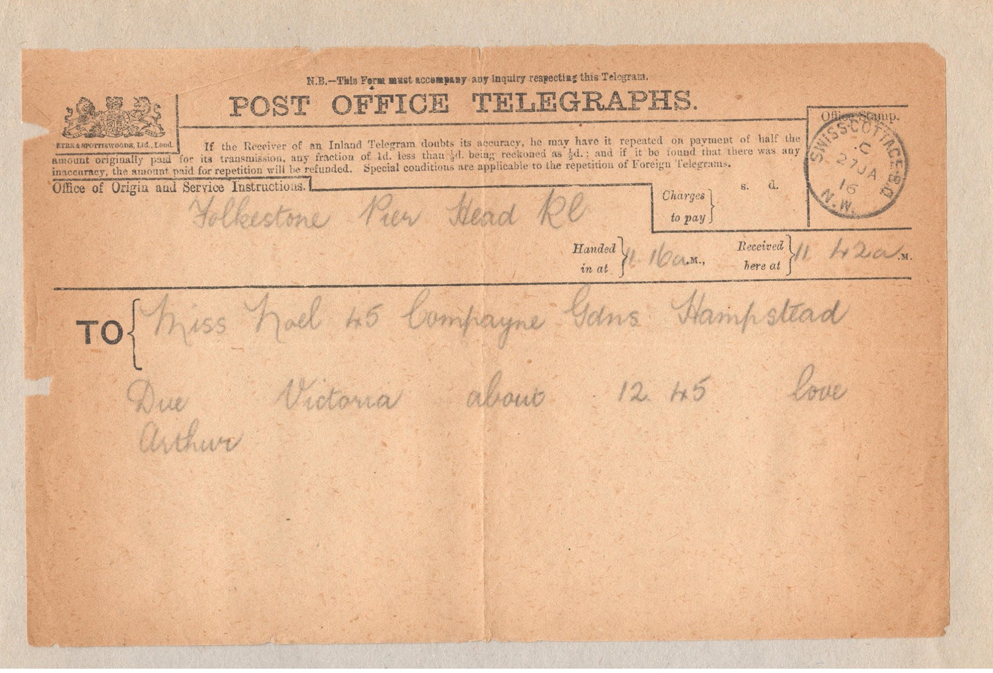 19160127 Telegram